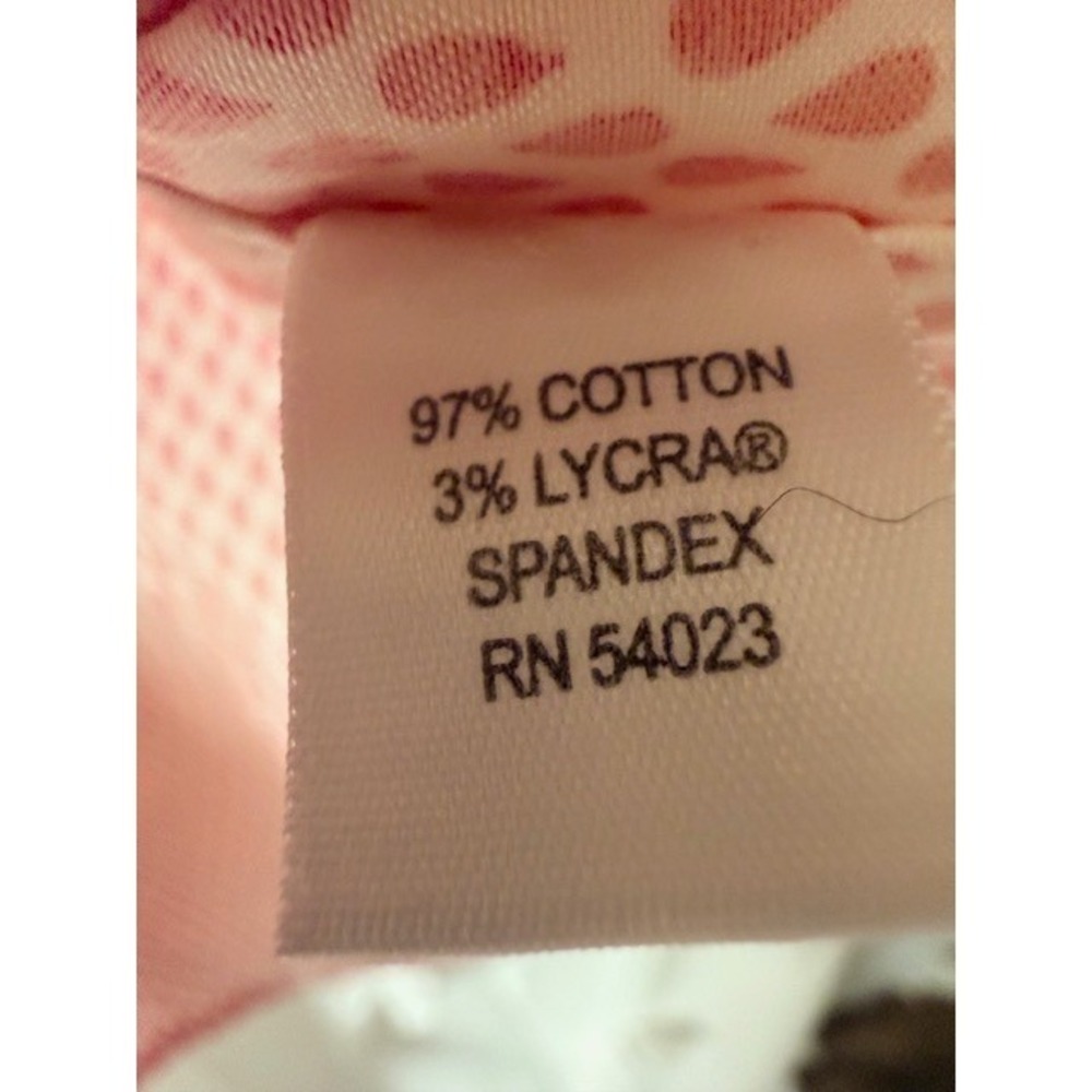 Banana Republic Pink White Blouse Geometric Print Button Up Size 4 - Picture 6 of 7